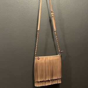 Fringe Tan Crossbody Bag